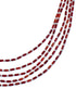 5-Strand Hand Strung Sterling Liquid Silver 16" Red Oyster Shell Necklace RX119140